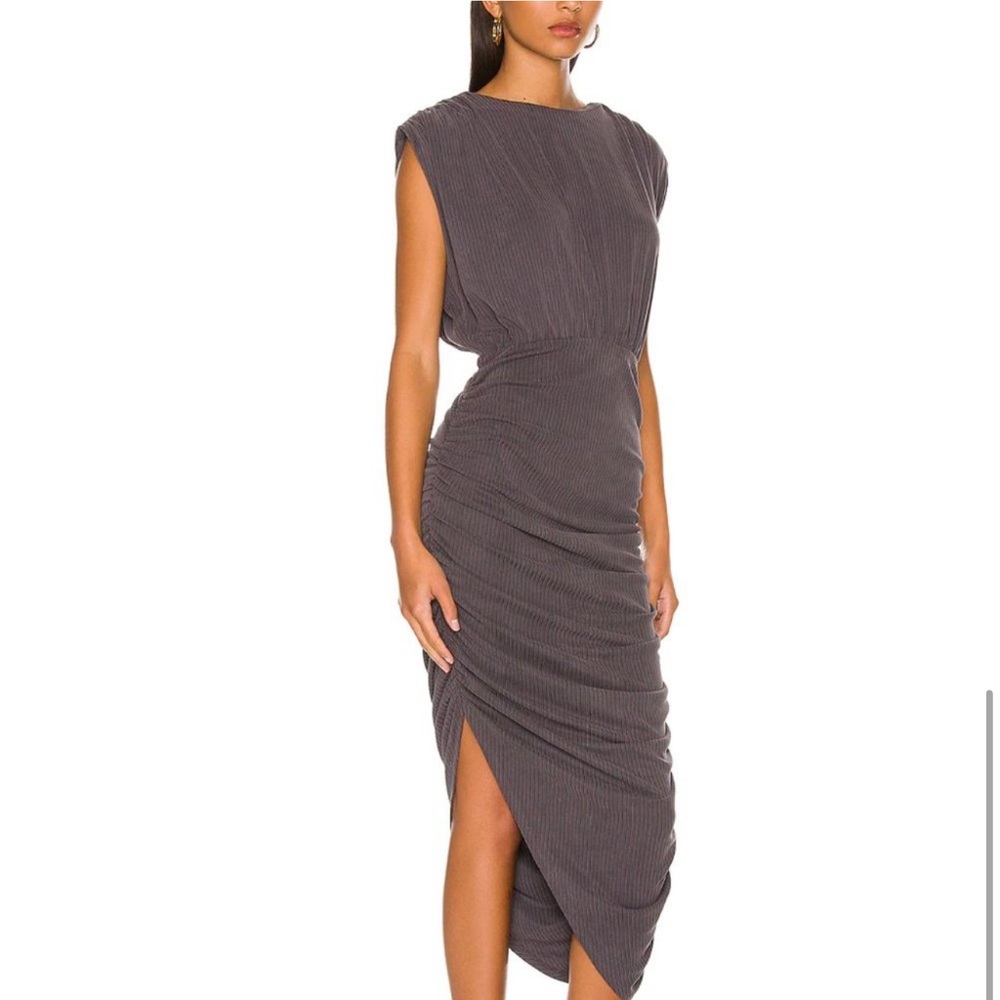 Line & Dot Desiree Ruched Midi Dress